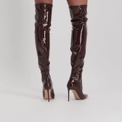 Steve Madden Vava Boot BROWN PATENT -Steve Madden SM11001370 02002 208 15