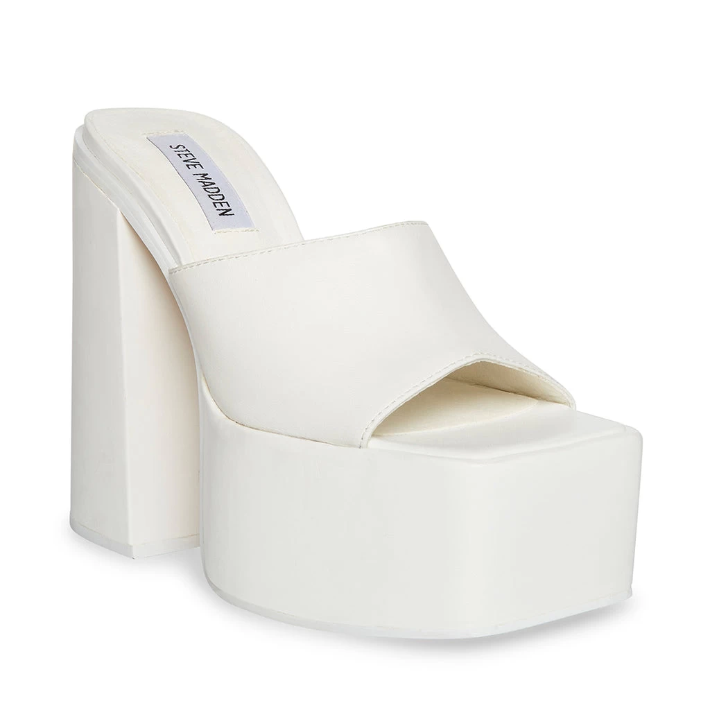 Steve Madden Trixie Sandal WHITE LEATHER 2 Steve Madden Trixie Sandal WHITE LEATHER – Image 2