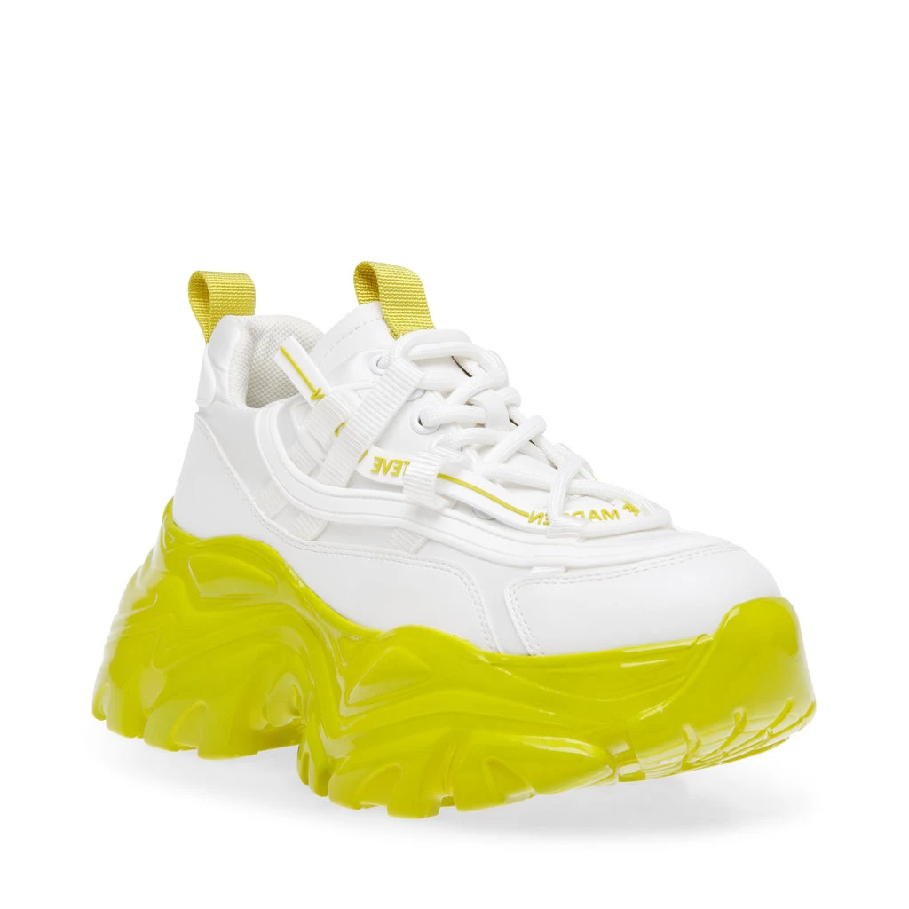 Steve Madden Recoupe Sneaker WHITE/LIME 2 Steve Madden Recoupe Sneaker WHITE/LIME – Image 2