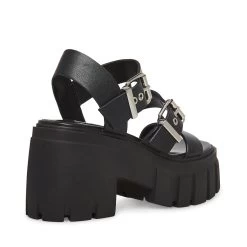 Steve Madden Locate Sandal BLK ACTION LEATHER -Steve Madden SM11002525 03001 05O 03
