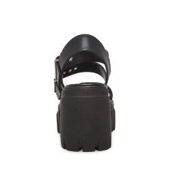 Steve Madden Locate Sandal BLK ACTION LEATHER -Steve Madden SM11002525 03001 05O 04