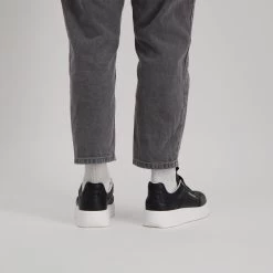 Orlando Sneaker BLACK LEATHER -Steve Madden fynnerblackwhite P211222101254 Shoes TIFF 7